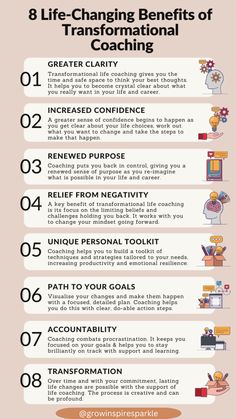 the 8 life - changing benefits of transforming your personal coaching game infographical poster