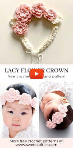 the video shows how to make crochet flower headbands for your baby