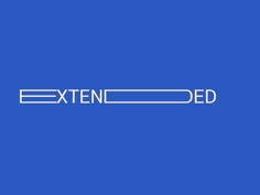 the word extended is written in white on a blue background