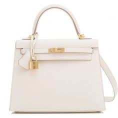 White Hermes Bag, Hermes Bags Kelly, Hermes Wishlist, Luxury Wishlist, Bags Wishlist, Kelly Hermes, Gold Shoulder Bag, Hermes Store, Hermes Kelly 25