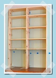 an empty bookcase with no shelves in it