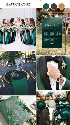 green and gold wedding color scheme