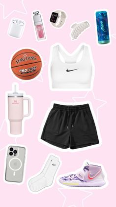 Basketball Game Outfit Women, Basketball Shoes Kyrie, Basketball Game Outfit, Sporty Set, Basketball Bag, Basketball Clothes, Practice Outfits, City Outfits, Outfit Inspo Casual