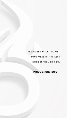 a white number with the words proverbs 20 21