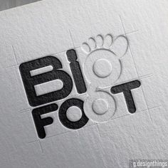 the logo for big foot is shown on a piece of paper with black and white lettering