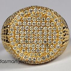 Look at men's diamond pinky ring that is available in solid 14k yellow, rose or white gold. A spectacular custom made signet ring for men has a round shape, and encrusted with 3.55 carats of genuine diamonds. Lovely birthday gift if you love hip hop luxury jewelry. Metal: Solid 14K Yellow Gold Finish: Highly Polished Diamond Origin: Natural, Not Enhanced Diamond Weight: 3.55 carats Diamond Clarity: SI1-SI2 Diamond Color: G-H Diamond Shape: Round Brilliant Weight: 14.0 grams Width of Top: 13/16 i Mens Diamond Pinky Rings, Diamond Pinky Ring, Luxury Jewelry Gift, Signet Ring For Men, Ring For Men, Pinky Ring, Topaz Ring, Diamond Clarity, Signet Ring