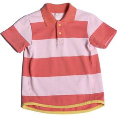 Frank High-Low Hem Polo, Coral - TiA CiBANi KiDS Tops | Maisonette Spring Cotton Polo Shirt With Contrast Stripes, Preppy Cotton Polo Shirt For Spring, Summer Casual Polo Shirt With Contrast Stripes, Casual Summer Polo Shirt With Contrast Stripes, Summer Collared Tops With Striped Cuffs, Striped Cotton Polo Shirt For Spring, Playful Collared Top For Spring, Playful Collared Spring Tops, Preppy Polo Shirt For Summer