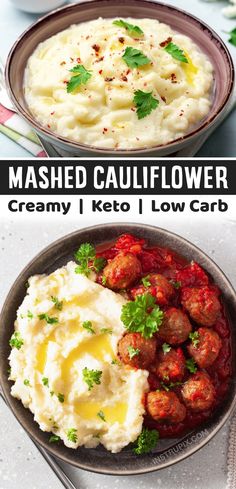 this creamy garlic mashed cauliflower is the perfect side dish for any meal