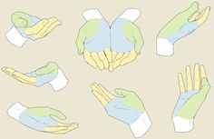 several hands with gloves on each hand