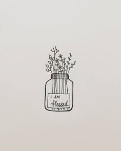 a drawing of flowers in a vase with the words i am cheese written on it