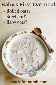 a bowl of steel cut oats on a table