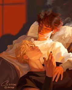 art cr: courtstow10 on twt All For The Game Fanart Neil And Andrew, Foxhole Court Fanart, Aftg Fanart, Raven King, Foxhole Court, I Am Nothing