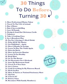 the back cover of 30 things to do before turning 30, with blue circles around it