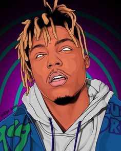 a drawing of a man with dreadlocks on his head and wearing a hoodie