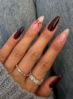 New Years Eve Nails, Simple Fall Nails, Nagel Tips, October Nails, Her Nails, Thanksgiving Nails, White Nail, Brown Nails, Xmas Nails