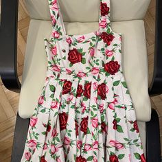 Lightly Worn Betsey Johnson Rose Print Dress Midi Length, Sundress Us Size 6 Shipping Paid By Buyer Rose Print Dress, Betsey Johnson Dresses, Rose Dress, Dress Midi, Midi Length Dress, Rose Print, Betsey Johnson, Midi Length, Sundress