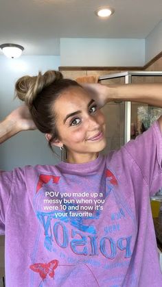 Messy Bun Tutorial, Daily Hairstyles, Messy Bun, Aesthetic Hair, Hair Hacks, Hair Inspo, Cute Hairstyles, Beauty Hacks, Fashion Inspo