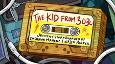 an old fashioned cassette tape with the words, the kid from 350 written on it