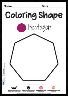 the coloring shape hexagon is shown in black and white