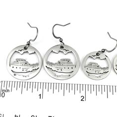 Great Lakes Freighter Earrings, Stainless steel non-tarnish. Our earrings are cut from thick shiny Stainless Steel Fish Hook style Stainless Steel Earwires Petite size charm measures just over 3/4" wide (18mm) Large Charm is 23 mm or just shy of 1" Stainless steel / non-tarnish / no plating See Care and Wear Instructions on home page for more information on Stainless Steel jewelry Matching Pendants in two sizes also available ⓒ Copyright All Designs and Images by Be Inspired UP. All Rights Reserved. Nickel-free Stainless Steel Round Earrings, Nickel-free Round Surgical Steel Jewelry, Nickel-free Round Stainless Steel Earrings, Pierced Stainless Steel Hoop Earrings, Hypoallergenic Stainless Steel Round Earrings, Hypoallergenic Round Stainless Steel Earrings, Pierced Round Stainless Steel Earrings, Nickel-free Metal Plug Earrings, Nickel-free Metal Round Plug Earrings