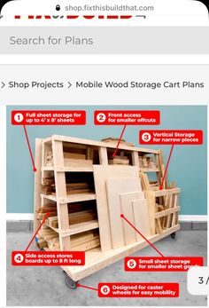 a wooden cart with instructions on how to build it and what to put in it