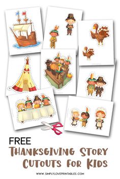 free thanksgiving story cutouts for kids to print and use on their own paper crafts