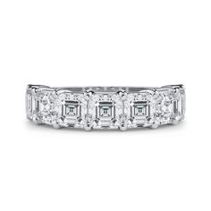 Experience the pinnacle of sophistication with this 3.5-carat total weight ring graced by seven radiant Asscher-cut diamonds. A statement of timeless beauty and commitment. Asscher Cut Diamond, Asscher Cut, Classic Metal, Lab Diamonds, Stone Ring, White Gold Diamonds, Stone Rings, Timeless Beauty, Gold Diamond