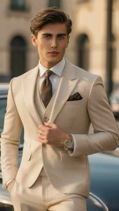 Mens Wedding Suits Navy, Brown Groomsmen Suits, Men Suit Outfit, Engagement Suits, Mens Lifestyle Fashion, Best Wedding Suits For Men, Suits Groom