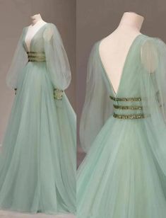 파티 드레스, Tulle Evening Dress, Green Prom Dress