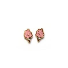 "These cotton candy earrings are too sweet! This pair of hard enamel earrings are petite and classy enough for work, while still keeping things fun! Details: - 0.5\" tall each - Hard enamel - Polished 22k gold plated metal - Stainless Steel Posts - Ships as a pair on card - Packaged inside a protective cello sleeve Since our stainless steel posts are made by a third party, we can not guarantee that our earrings are 100% nickel-free. If you are aware of a severe nickel allergy, these novelty earr Pink Enamel Jewelry For Birthday, Sweet Pink Earrings As Gift, Trendy Pink Enamel Earrings, Pink Enamel Earrings For Party, Sweet Pink Nickel-free Earrings, Nickel-free Sweet Pink Earrings, Pink Enamel Earrings For Gift, Playful Enamel Earrings Nickel Free, Playful Enamel Nickel Free Earrings