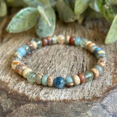 Sky Above, Sand Below, Peace Within Gemstone Bracelet Unisex, Men, Women Feeling Grounded, Eye Agate, Endless Opportunities, Aqua Terra, Simple Quotes, Agate Stone, Gemstone Bracelet, Stone Bracelet, Inner Peace