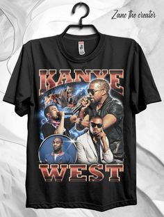 I'am a vintage bootleg rap tee designer on fiverr, if you want to make a design like this, just click the link listed. Bootleg Tshirt Design, Kanye West Vintage, 90s Shirts Graphic Tees, Bootleg Tshirt, Kanye West Shirt, Swag Shirts, Vintage Tshirt Design, Vintage Rap Tees, Vintage Shirt Design