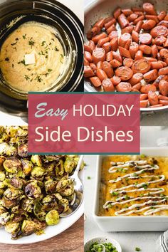 easy holiday side dishes with text overlay