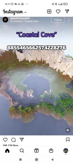 an image of the coast cove in minecraft with text that reads coastal cove on it