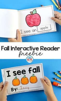 two hands holding up an interactive reader for fall