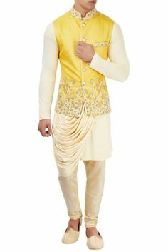 Haldi Wear, Beige Kurta, Wedding Kurta, Male Wedding, Kurta Pajama Men