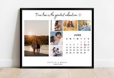 a calendar with photos and the words true love is the most important valentine's day