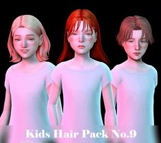 Kids Hair Pack No.9 | Patreon Sims 2 Hair, Cheat Codes, The Sims 2, Sims4 Clothes, Cc Sims, Kids Hair