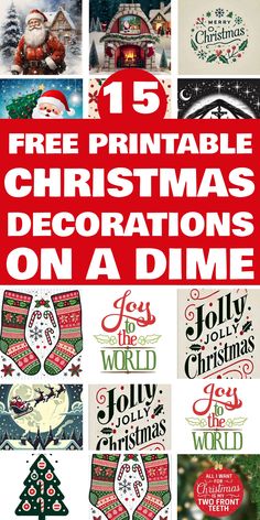 15 free printable Christmas decorations including Santa, Christmas trees, and festive phrases. Free Printable Christmas Decorations, Christmas Printables Free, Christmas Free Printables, Red And Green Decor, Free Christmas Printable, Printable Christmas Decorations, Merry Christmas Printable, Christmas Tree Printable, Printable Decorations