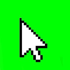 an image of a pixelated curvy arrow pointing to the right on a green background