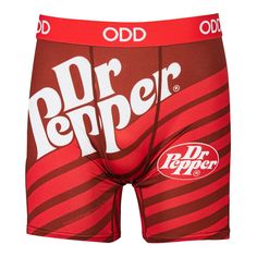 Odd Sox, Fun Boxer Briefs for Men, Crush, Dr. Pepper, 7 Up Soda Bold Logo Prints. Odd Sox men's boxer briefs come with one-of-a-kind print. The fun-themed boxers are about actual performance too. A special fabric blend ensures you get unrestricted movement when you are traveling or need to run around. The flexible, stretchy briefs are comfortable enough to be worn all-day long without worrying about irritating your skin. Helping to keep you dry, odor-free, and happy, these briefs are easy to mai Funny Mens Boxers, Doctor Pepper, Dr Pepper Soda, Red White Stripes, Bold Logo, Crazy Socks, Dr Pepper, 4 Way Stretch Fabric, Novelty Print