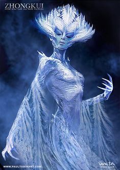 an ice queen is standing in the snow