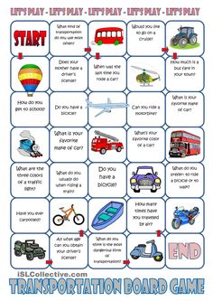 Transportation Board Game Speaking Games, English Play, Esl Games, English Games, Speaking Activities, English Teaching, English Language Teaching