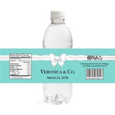 Tiffany Birthday Bottle Label Company Birthday, Tiffany Themed Bridal Shower, Tiffany Birthday Party, Water Bottle Label Design, Tiffany Birthday, Water Birthday, Tiffany Baby Showers, Cupcake Tier, Tiffany Theme