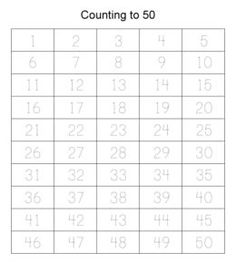 counting to 50 worksheet with numbers