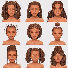 six different types of hair for females