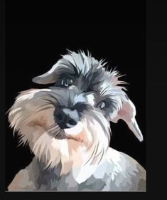 a painting of a dog on a black background with the caption's name