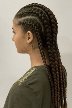 Braided Hairstyles Out Of Face, Cornrolls Hairstyles Braids For Women, Simple Cornrows, 5 Braids, Haircut Selfie, Photo Hijab, Cute Hairstyle, Hijab Girl, Hair Stylies