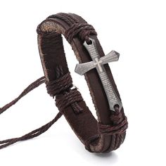 Style: Retro Material: Leather Color: Black, Brown Fashion Element: Retro Faux Cowhide, Puppy Supplies, Braided Leather Bracelet, Bracelet Vintage, Leather Bracelets, Braided Bracelets, Braided Leather, Trendy Accessories, Watch Necklace