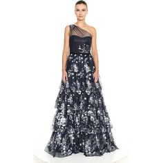 Marchesa Blue Embroidered Gown One Shoulder Floral Tulle Tiered Dress Sz 6 New Without Tags. Measures Approximately When Flat: Armpit To Armpit: 17" Shoulder To Hem: 66" Waist, Across: 14" Elegant Floral Embroidered Ball Gown For Gala, Blue Organza Ball Gown For Gala, Gala Organza Gown With Floral Embroidery, Blue Organza Ball Gown For Evening, Sequined Organza Ball Gown For Evening, Organza Evening Dress With Floral Embroidery For Gala, Silver Organza Gown For Party, Elegant Silver Tulle Dress, Silver Organza Evening Dress